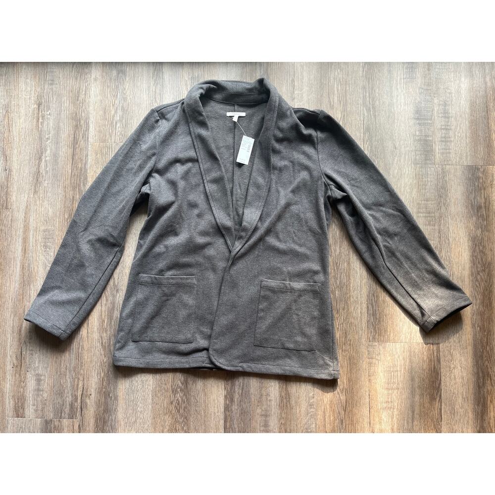 Maurice’s Charcoal Open Front Blazer Cardigan Large NWT
